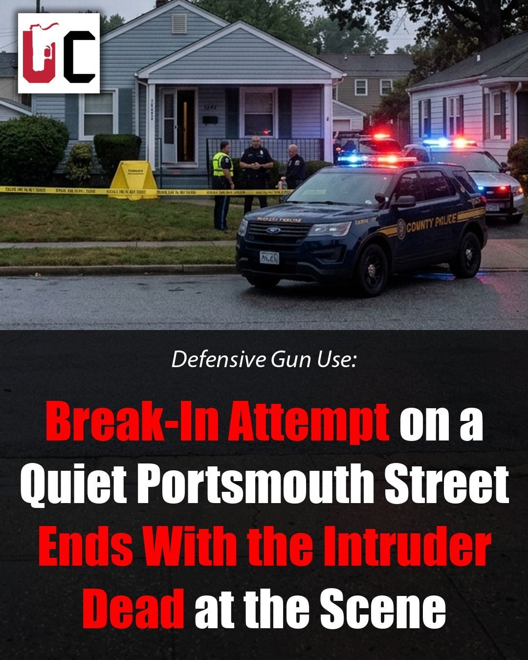 Break-In Attempt on a Quiet Portsmouth Street Ends With the Intruder Dead at the Scene