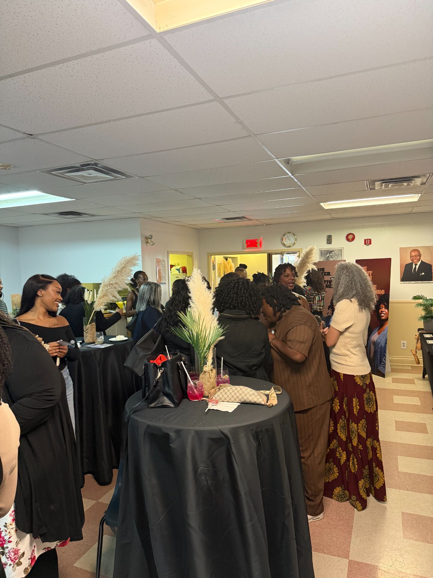 Guests connecting at the Arts Lounge