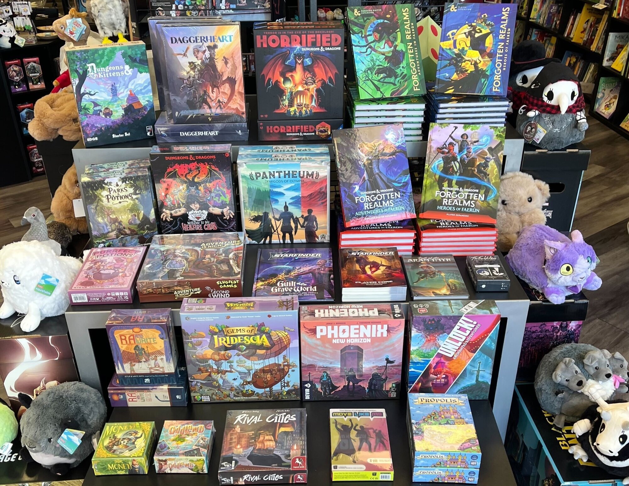 Display of new games on several tables