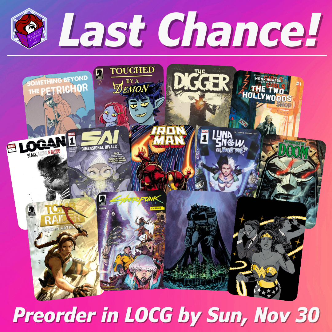 Collage of comic covers for Final Order Cutoffs due Nov 1st