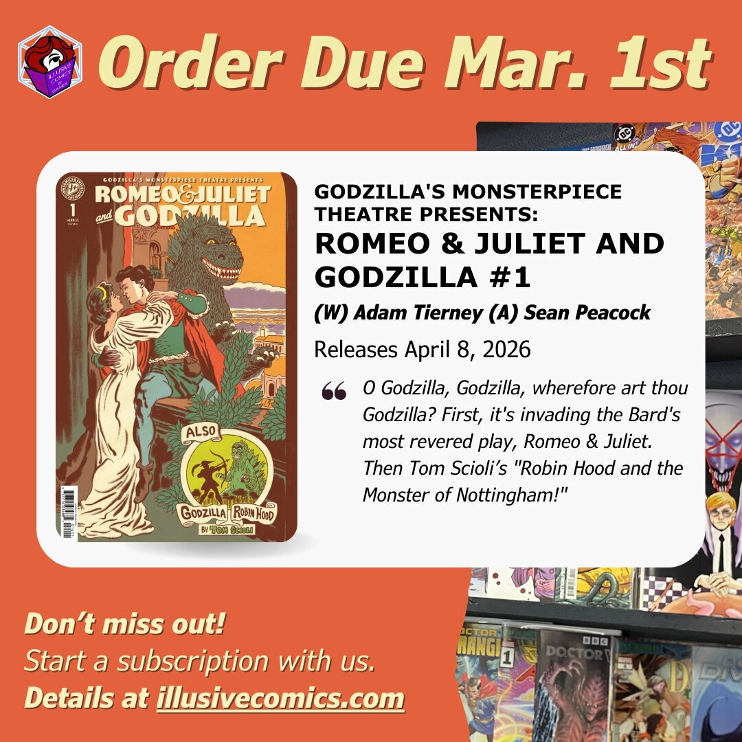 Banner marketing Godzilla's Monsterpiece Theatre Presents: Romeo & Juliet and Godzilla #1