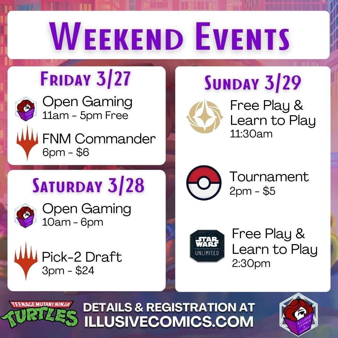 Event calendar for this weekend