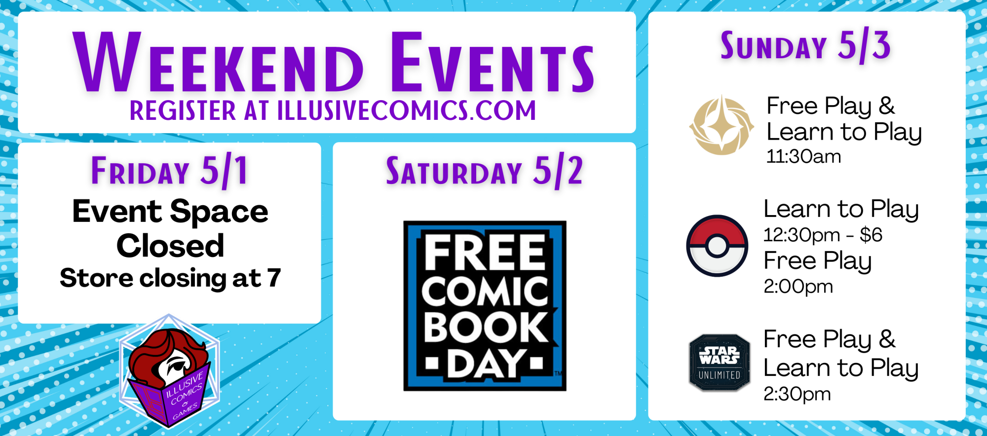Banner for this week's events