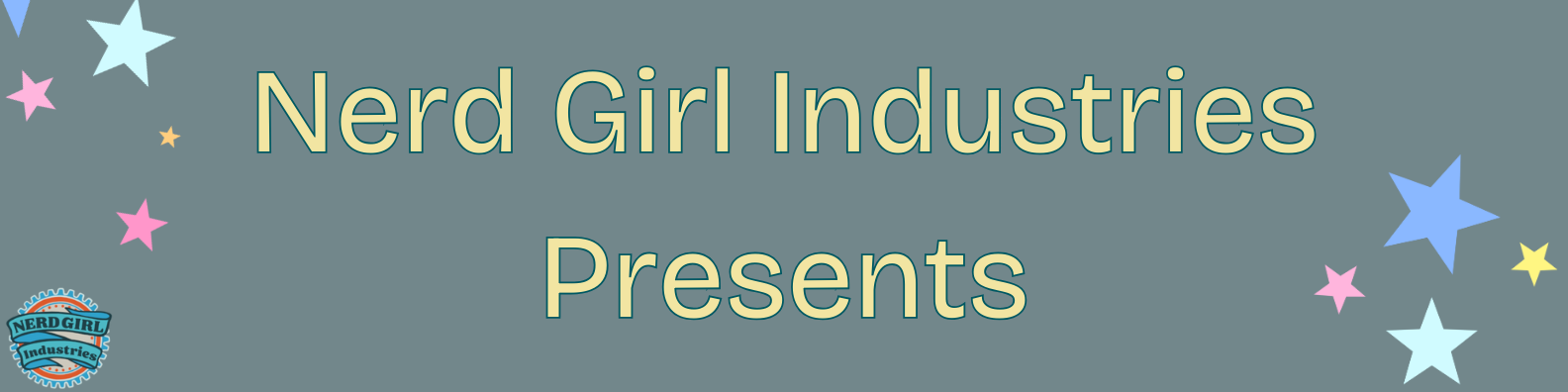  Light green rectangular logo for Nerd Girl Industries Presents