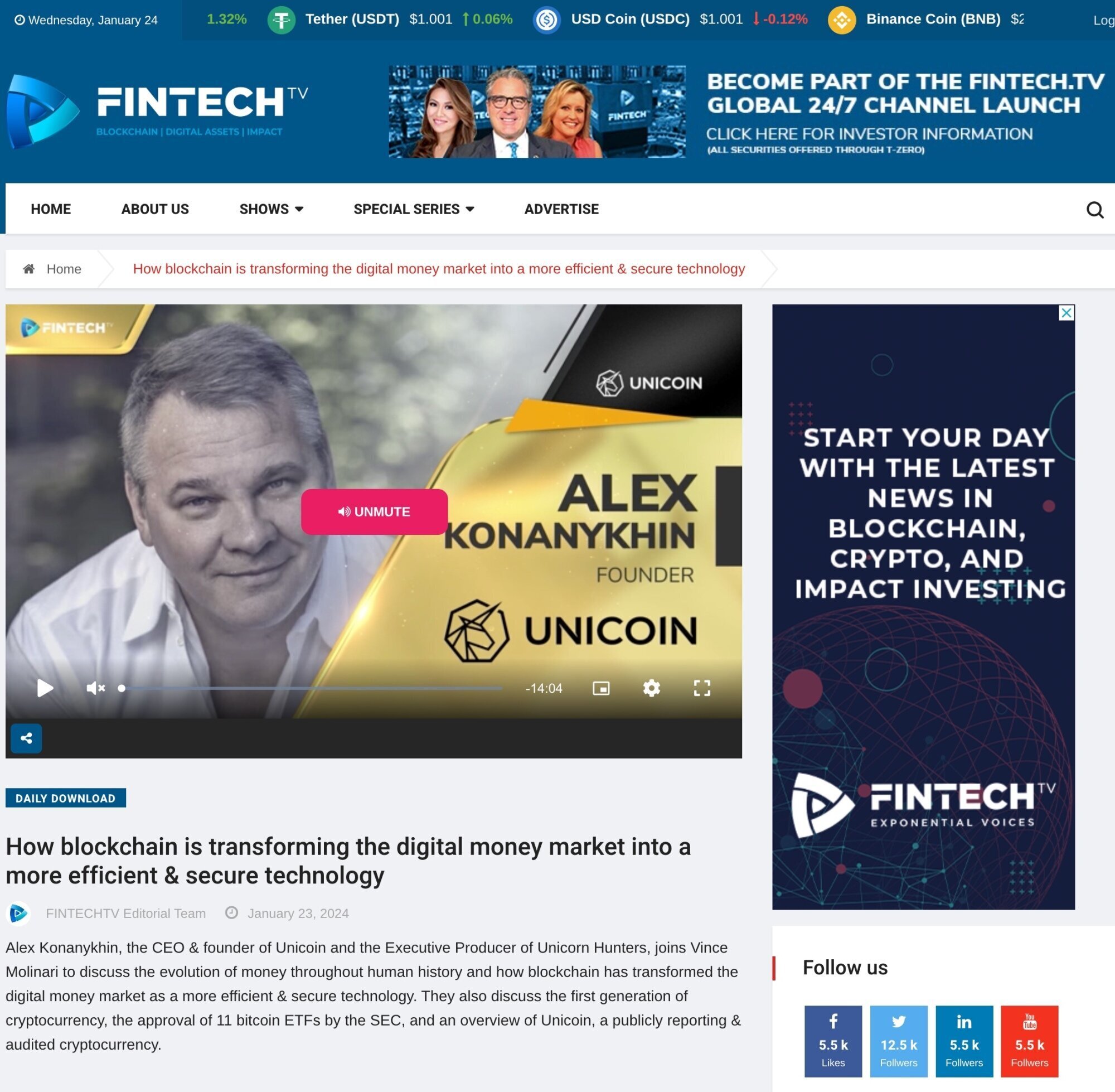 Unicoin / NYSE, crypto expert Jay Derenthal