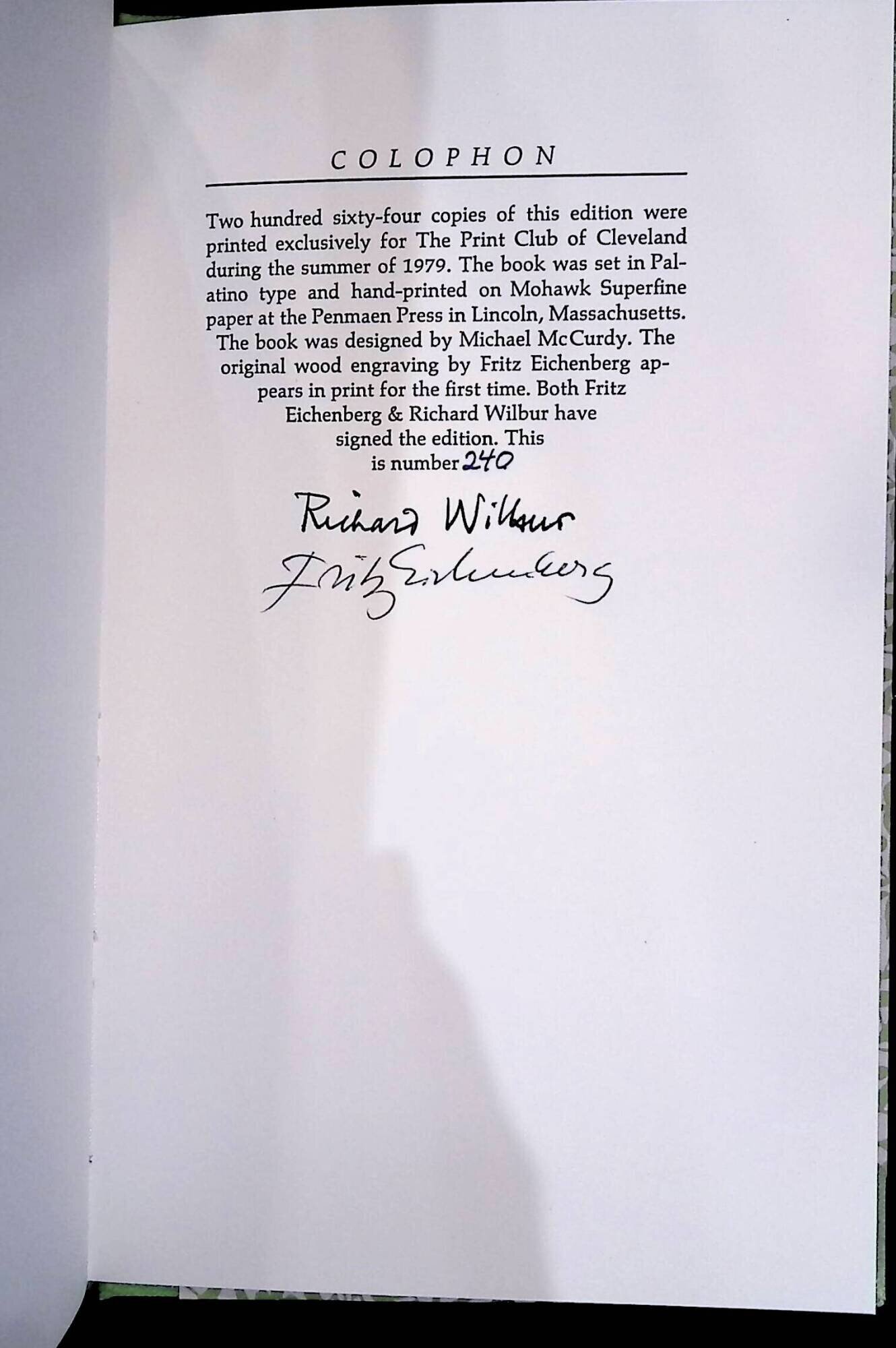 Signatures - Fritz Eichenberg and Richard Wilbur