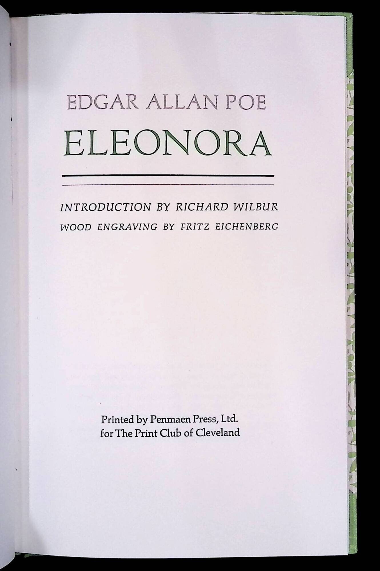 Title Page: Eleonora by Edgar Allen Poe