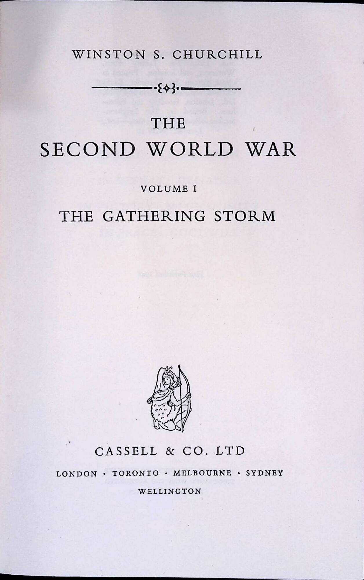 Title Page, Volume 1, The Gathering Storm, by Winston Churchill