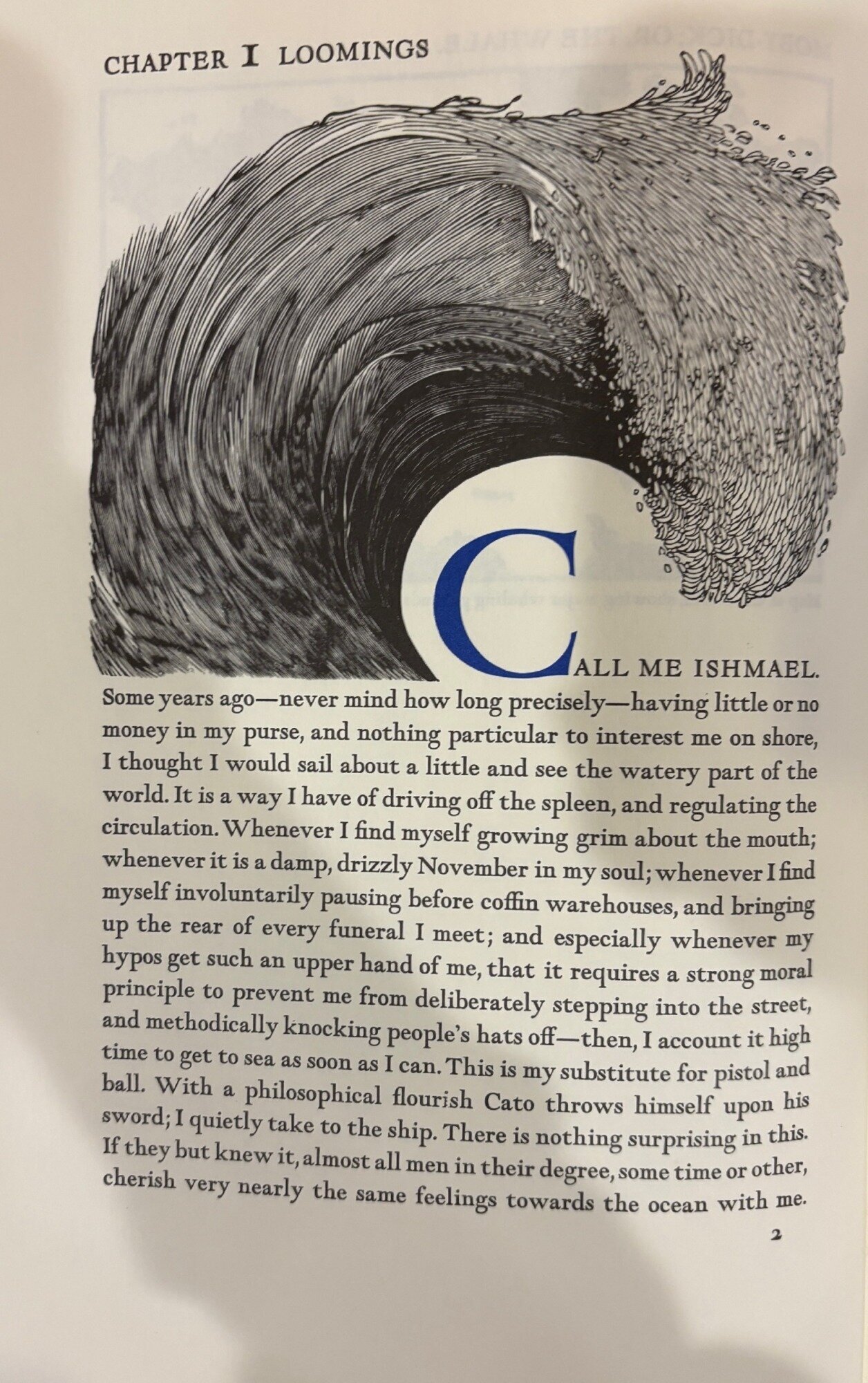 Moby Dick - opening page, illustrated by Barry Moser