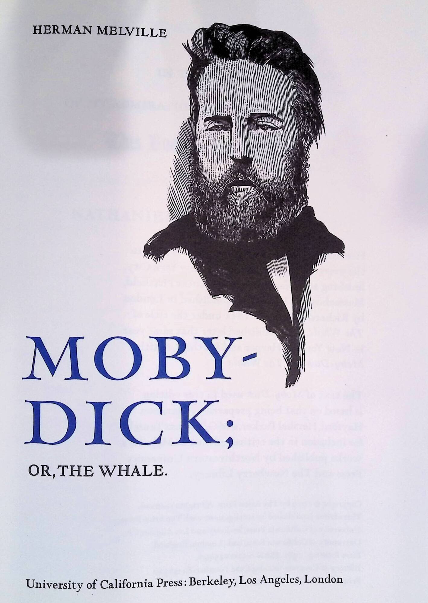 Moby Dick title page, illustrated by Barry Moser