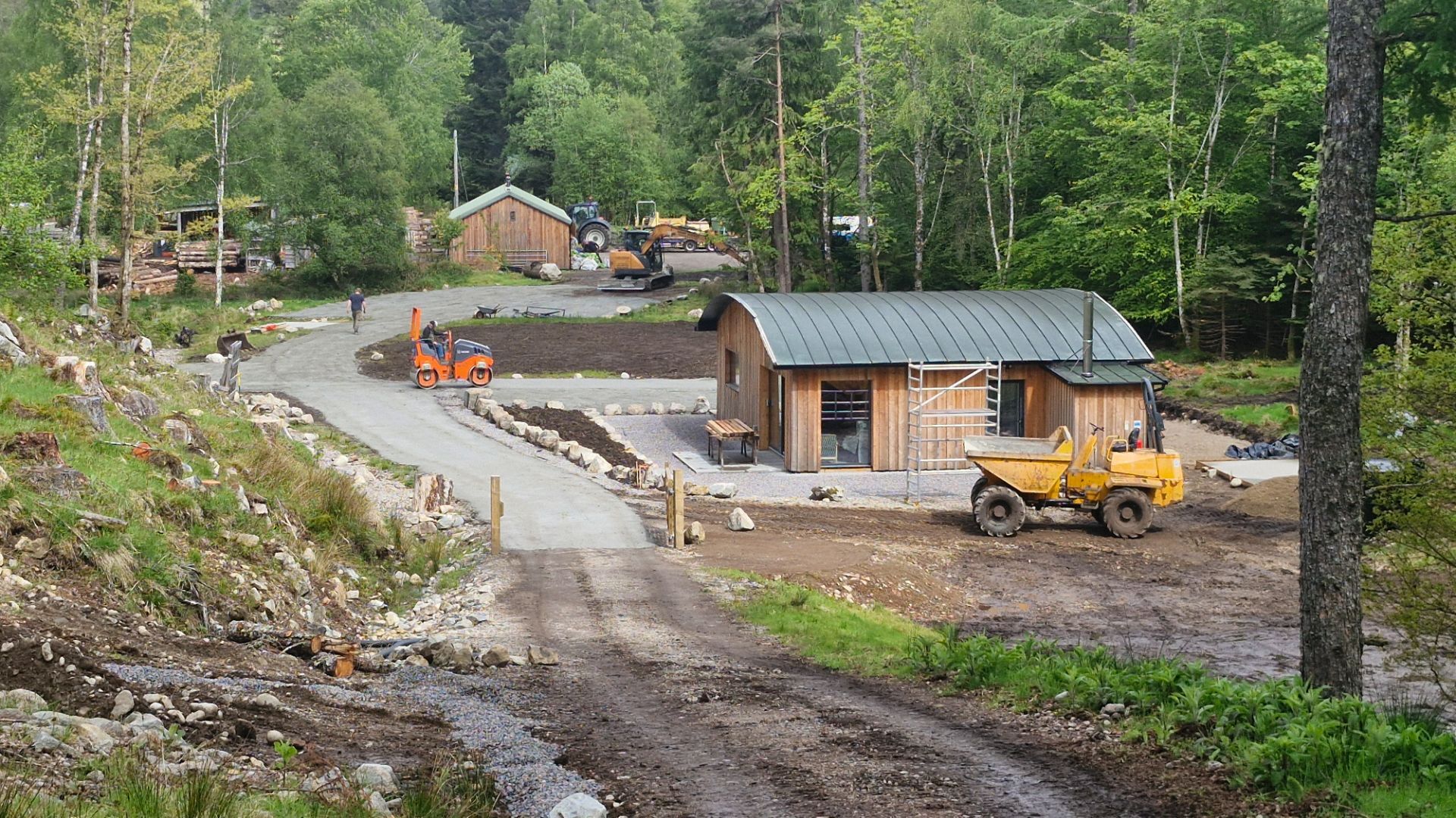 Sandy MacRae was busy on site during June. We are grateful for all the fantastic work he and his team have done on the site throughout the build.