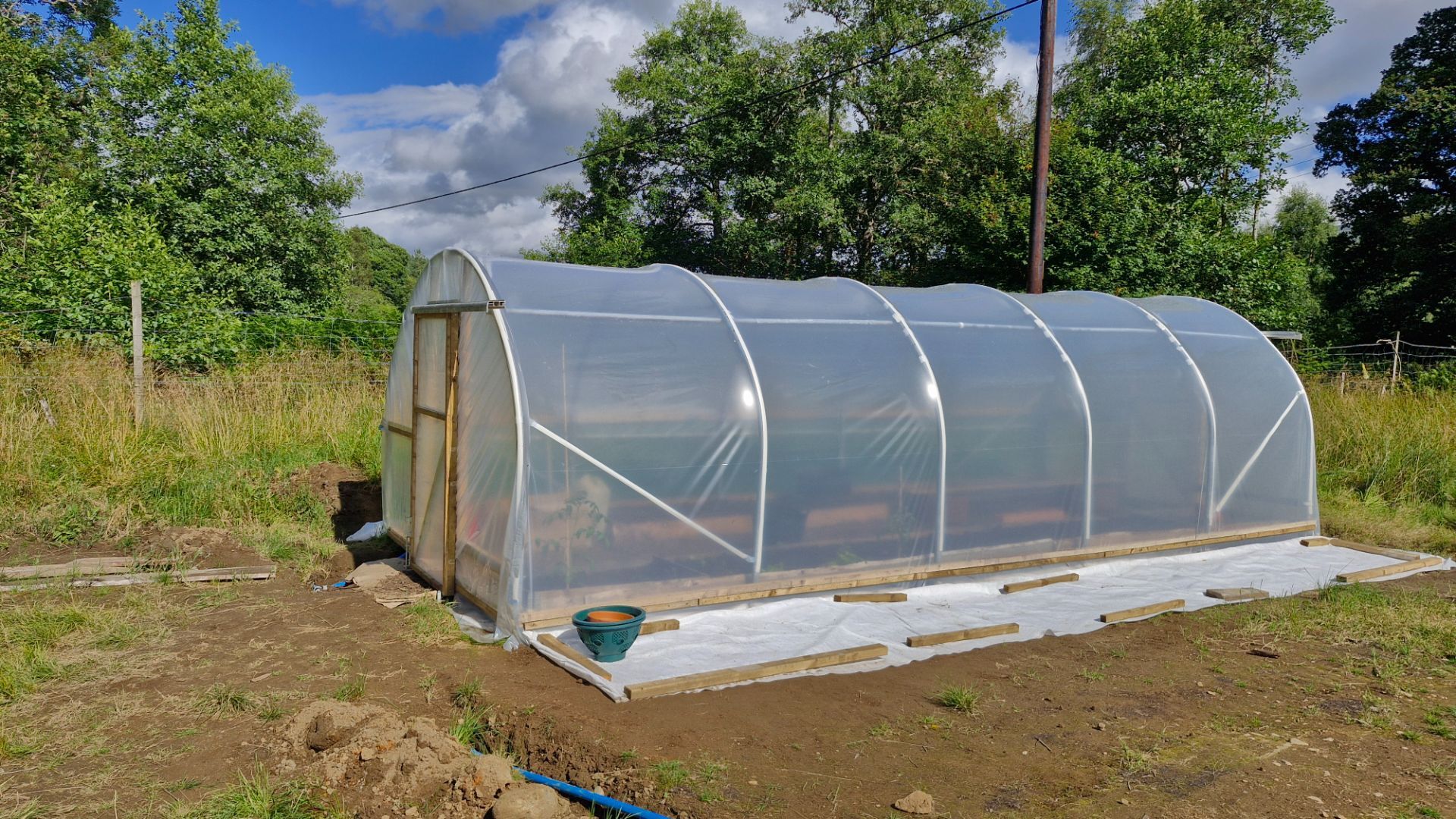 The polytunnel at Glengarry Community Gardens