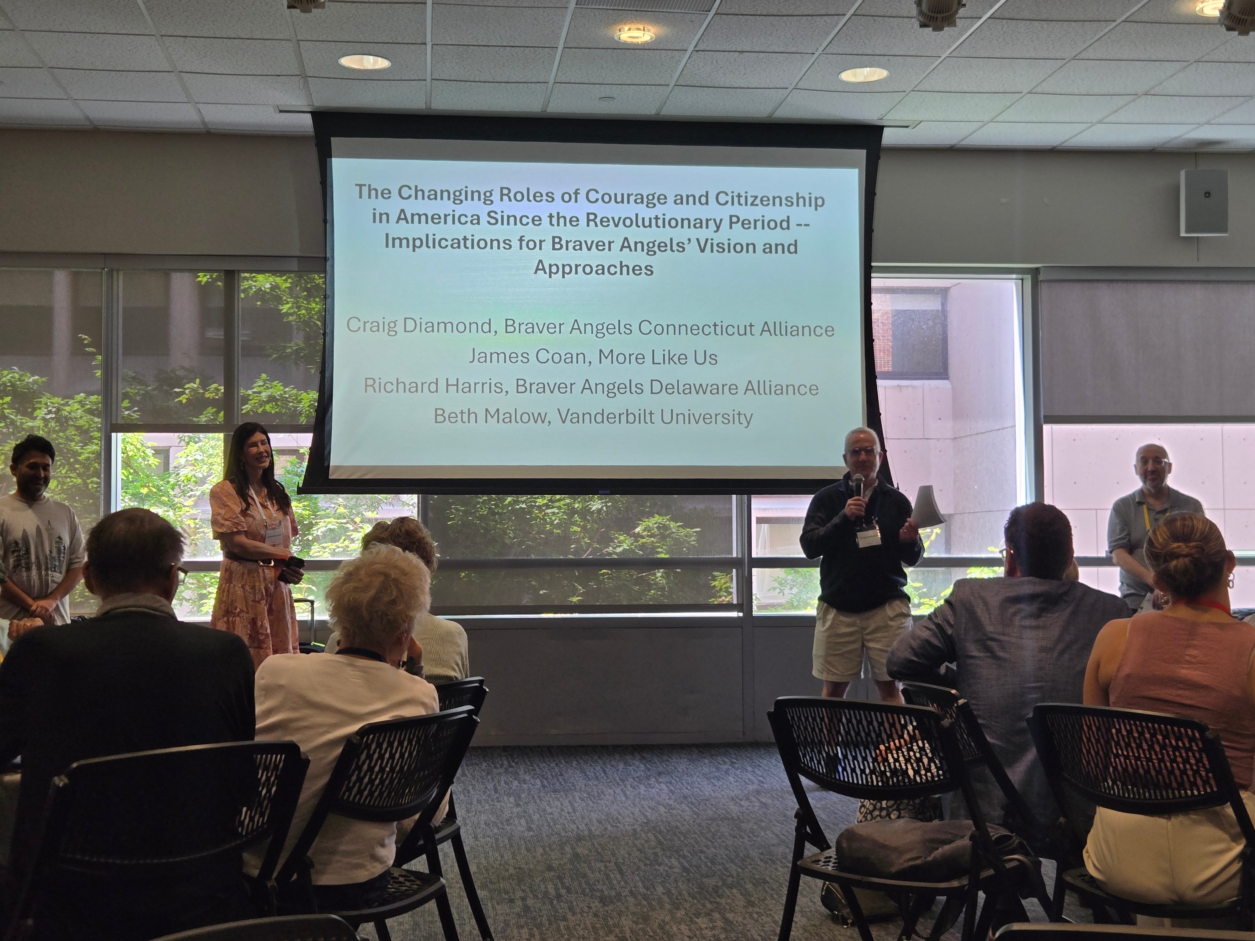 A research paper co-authored by James being presented at the Braver Angels National Convention