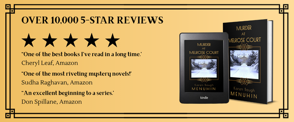 Book cover images for 'Murder at Melrose Court' by Karen Baugh Menuhin