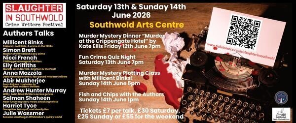 Advertisement for the Slaughter in Southwold Crime Writers' Festival
