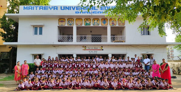2024 assembled Maitreya School students and teachers