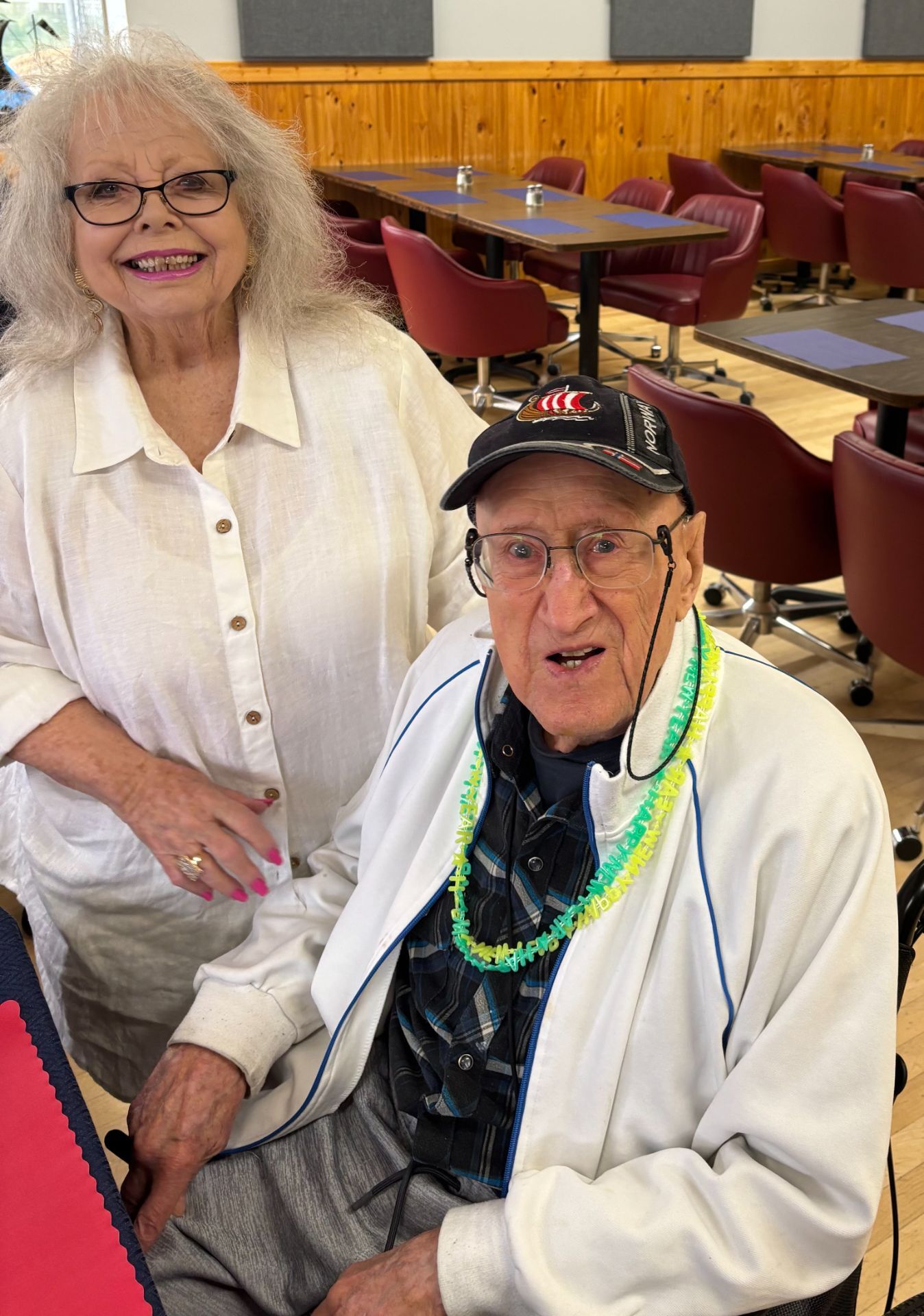 Dan Willetts', 105, and his friend Louise