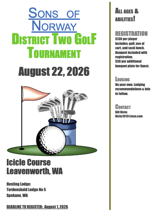 District 2 Golf Tournement Poster: Aug 22