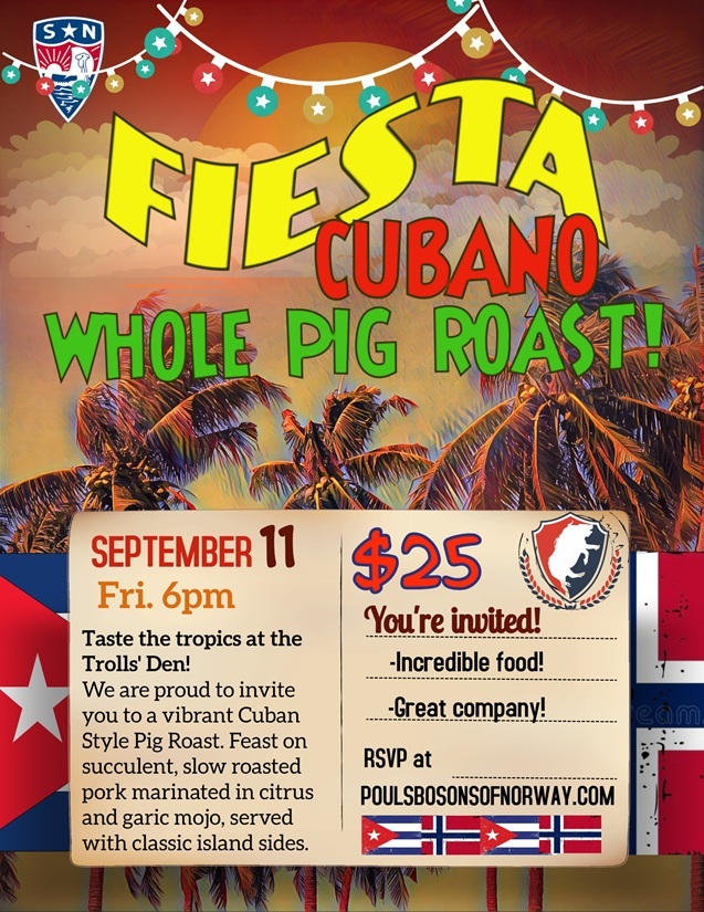 Pig roast dinner flyer