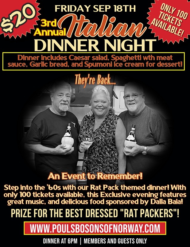 Italian dinner night flyer