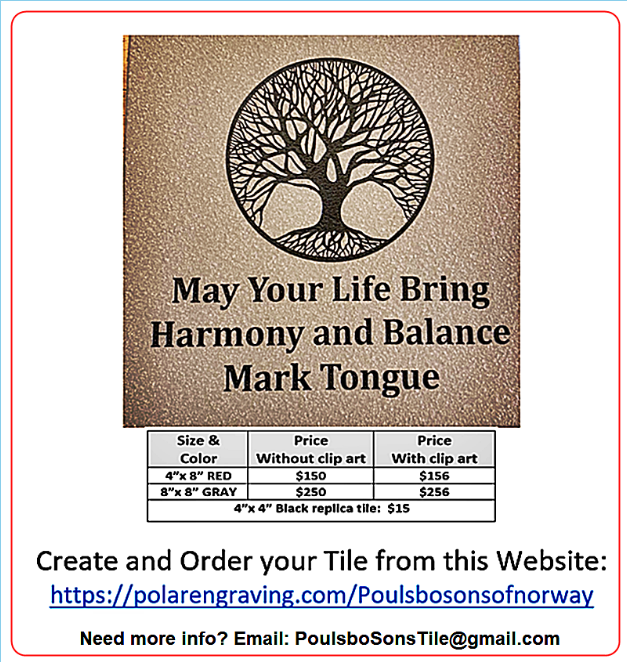 Poulsbo Sons of Norway tile advertisement
