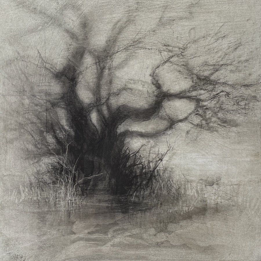 'Boundary', mixed media on wood panel (sold)