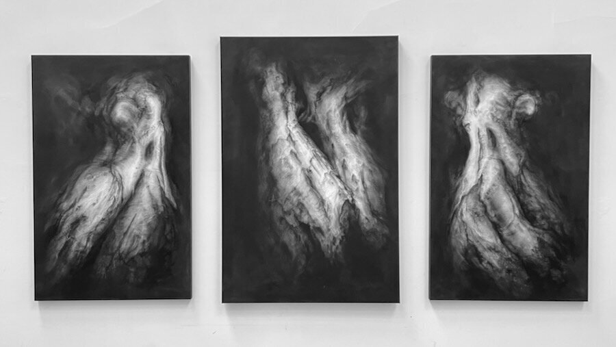 A trio of Ghosts on the wall