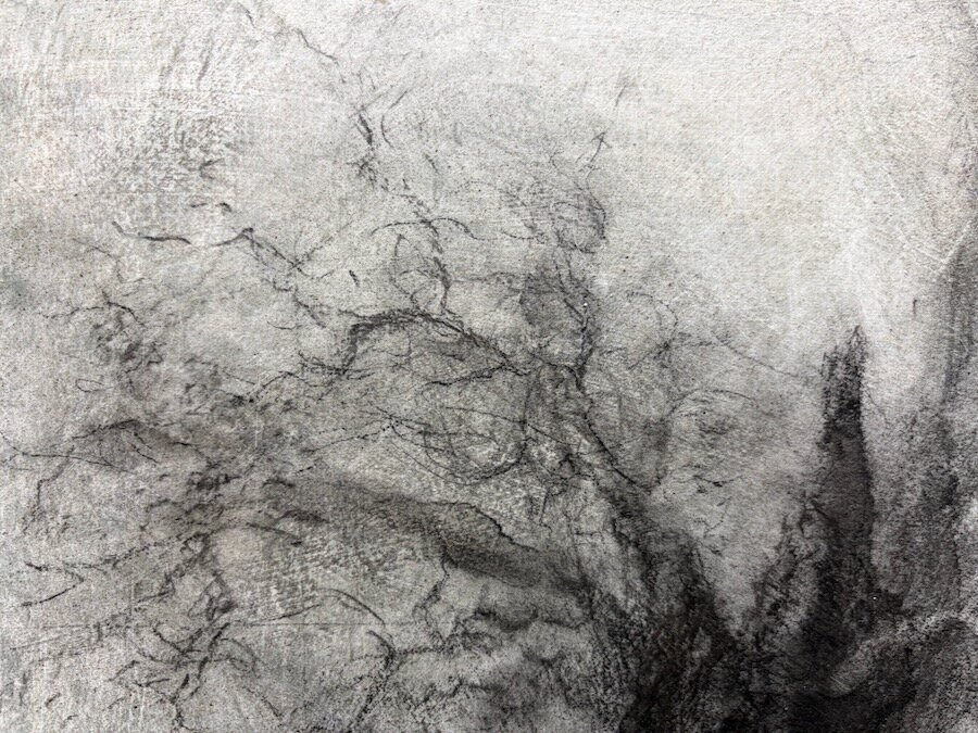 Details in charcoal, slate and shale