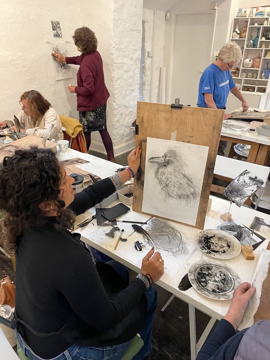 Memorable moments in charcoal