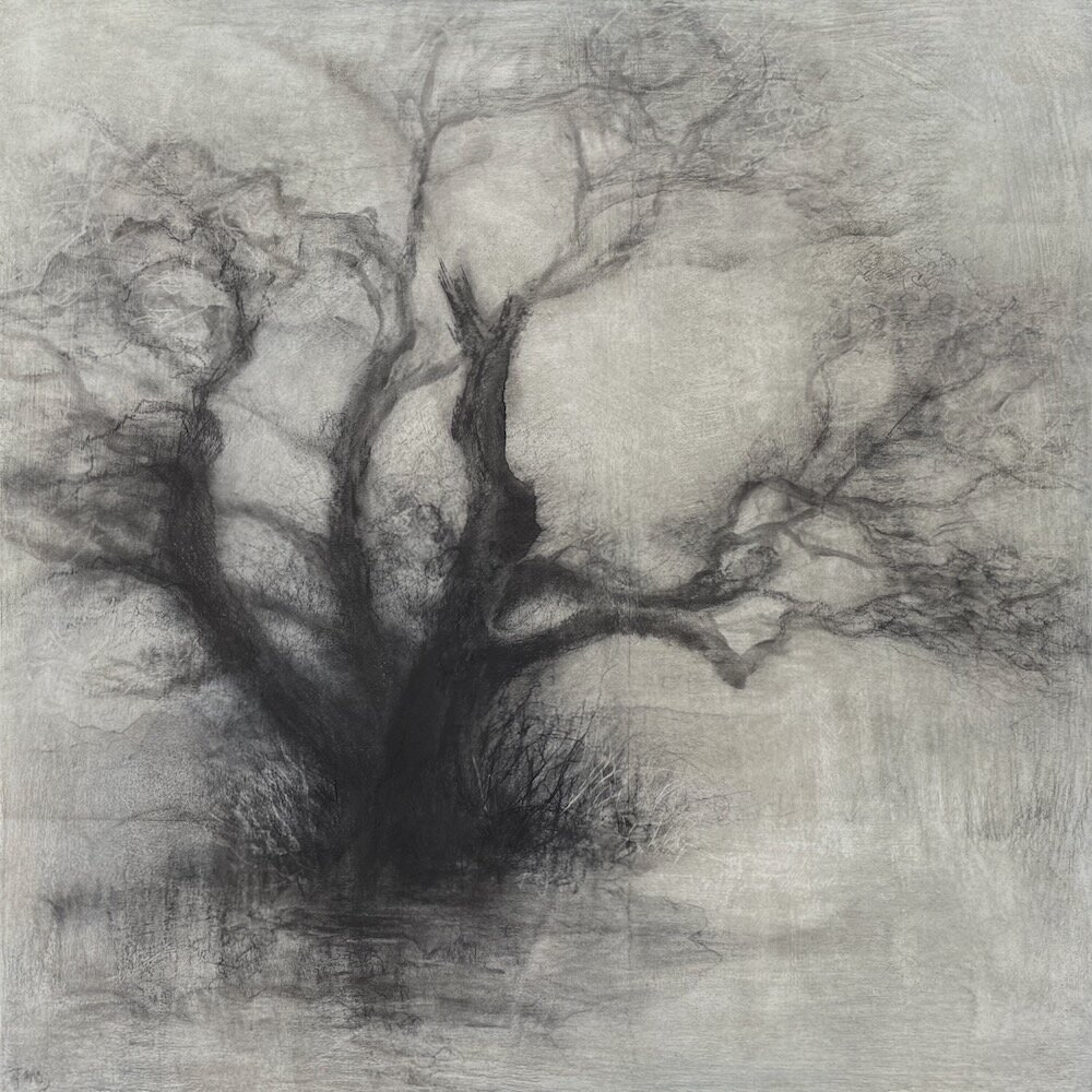 'Threshold', mixed media on wood panel (sold)