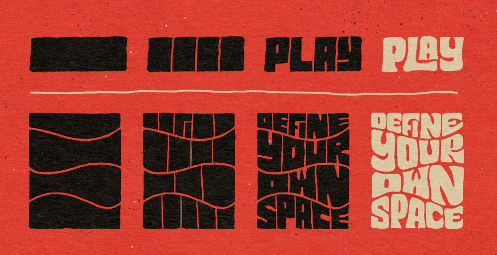 Erasing to create letters