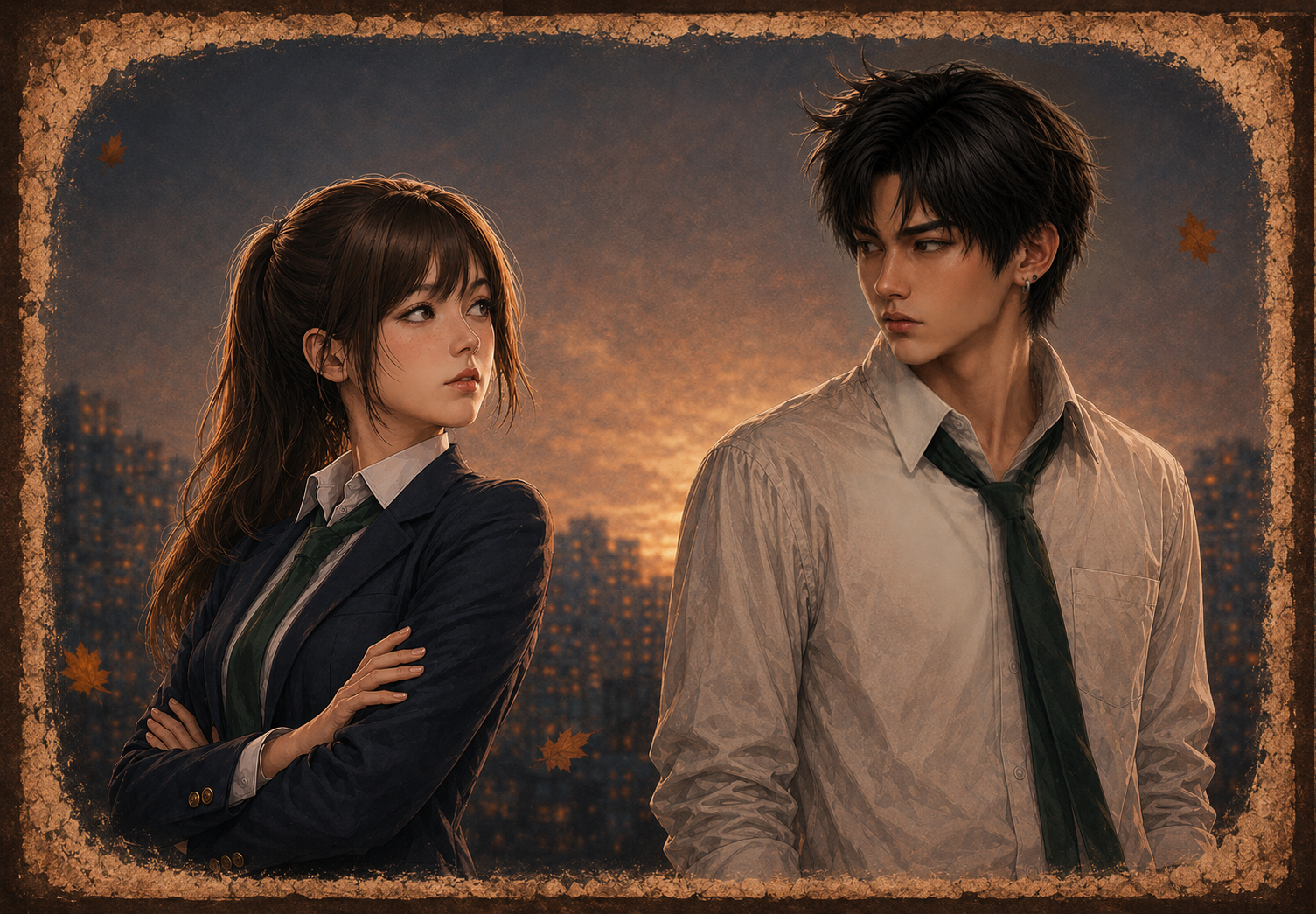 haruna and ryu, awkward sunset tension