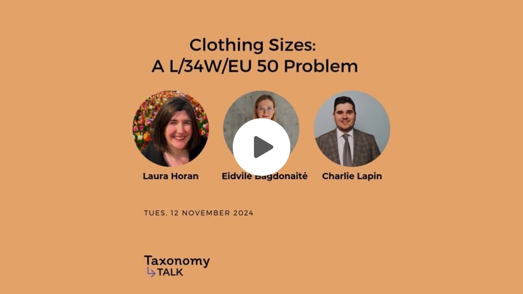 Clothing Sizes: A L/34W/EU 50 Problem - a Taxonomy Talk event
