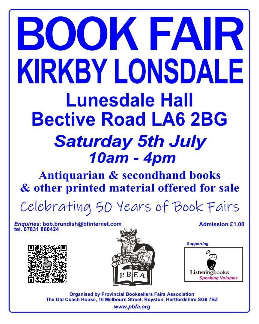 Kirkby Lonsdale Book Fair | Saturday, 5th July 2025 | Poster