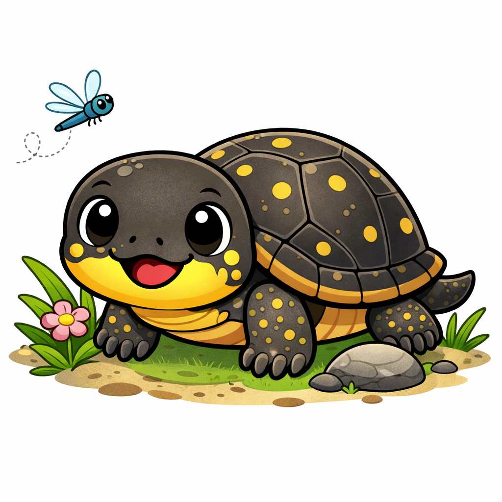 AI photo of a happy Blanding's turtle