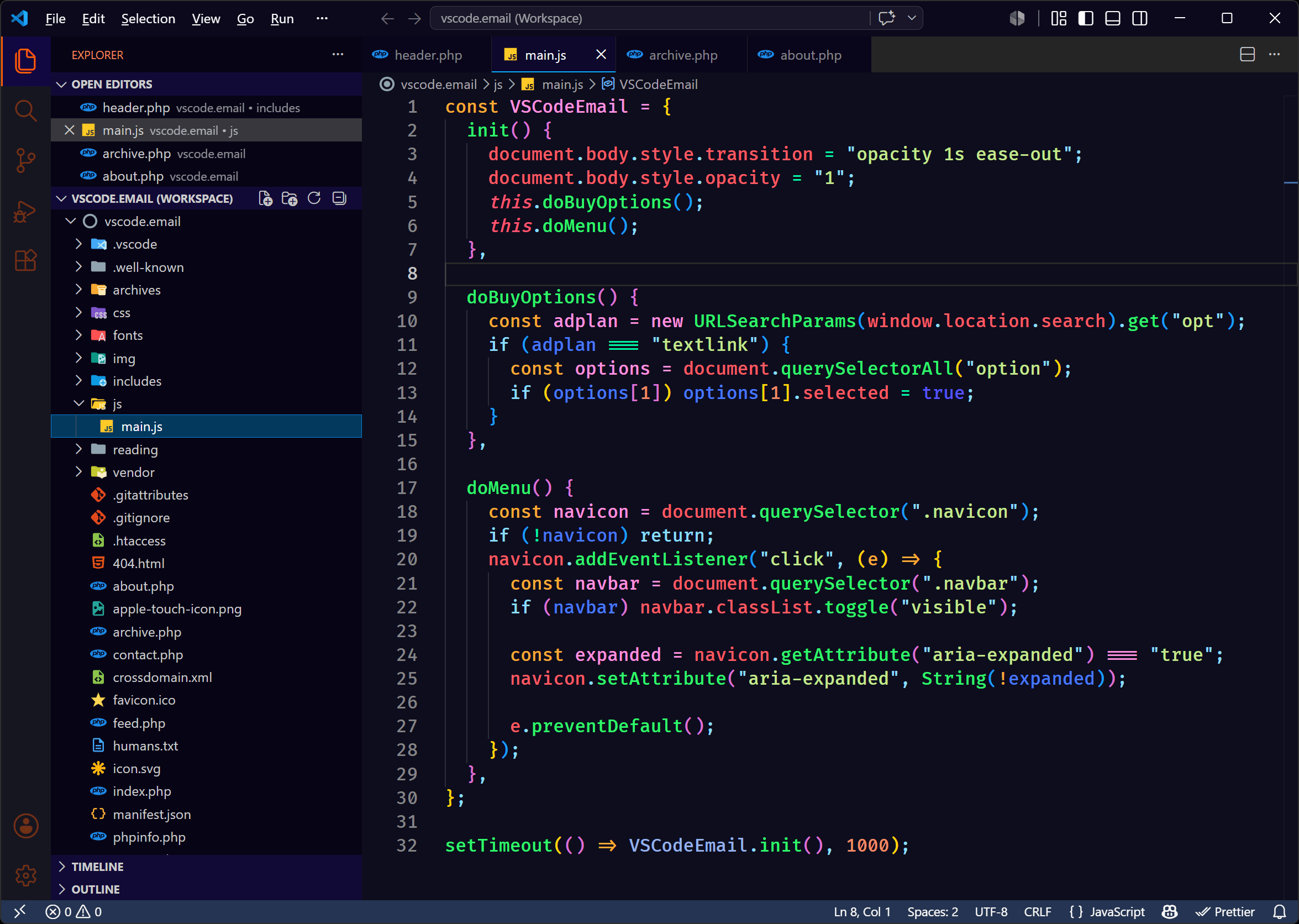 Dark Theme for VS Code