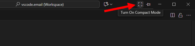 Using Compact Mode for Windows in VS Code