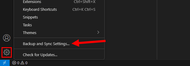 Using Settings Sync in VS Code