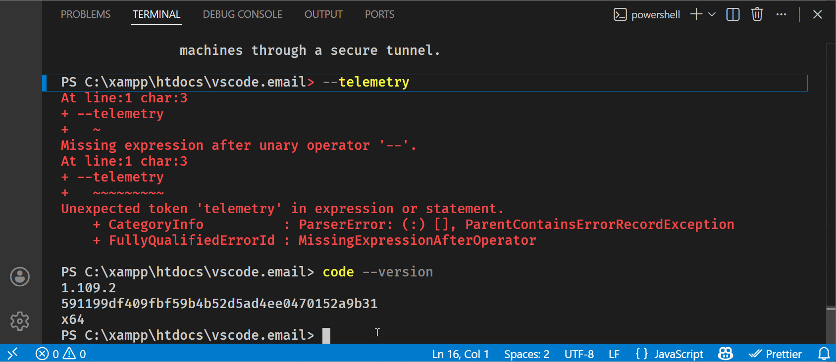 Using the Scroll to Previous/Next Commands in VS Code