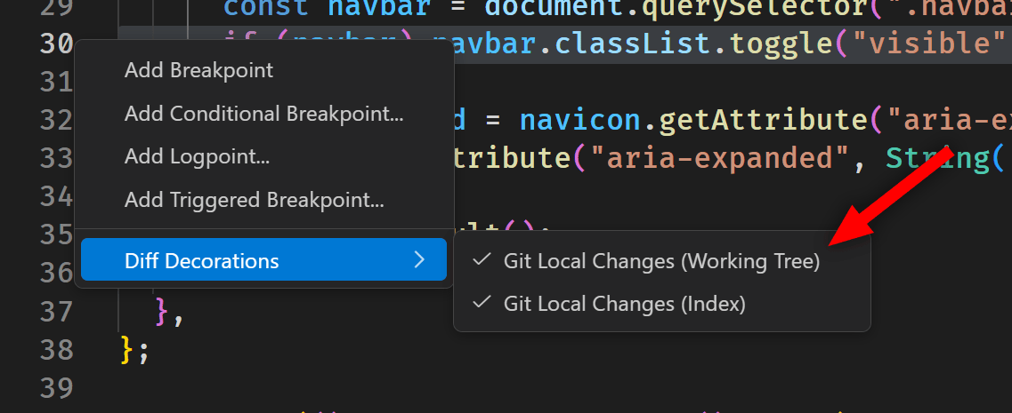 Diff Decorations in your editor in VS Code