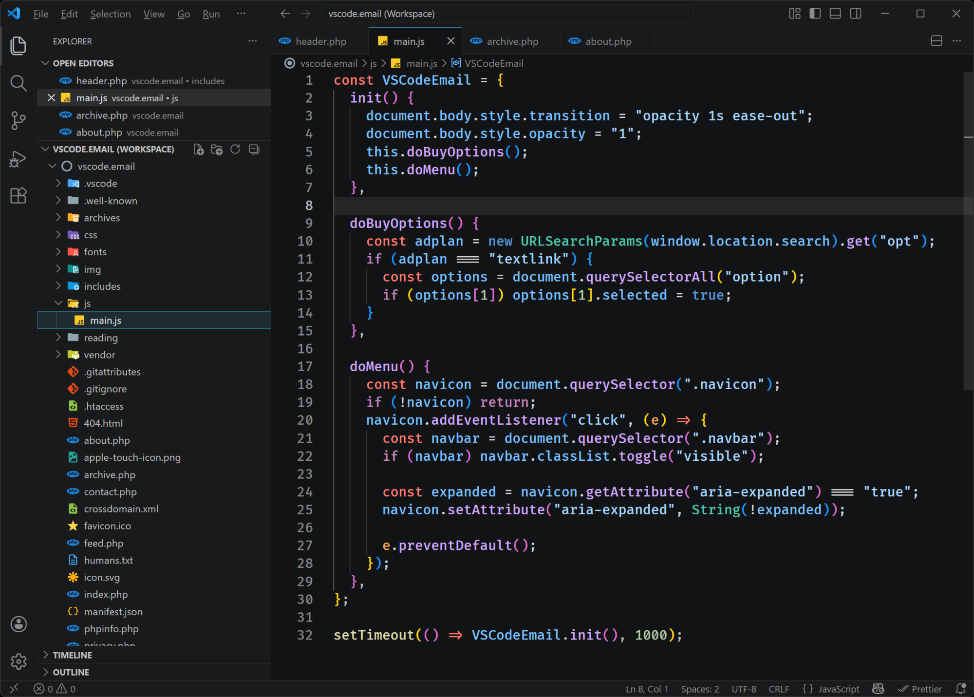 VS Code Dark Theme for VS Code