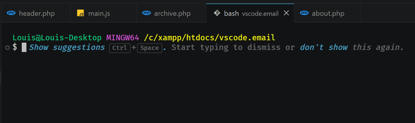 New Terminal as a tab in VS Code